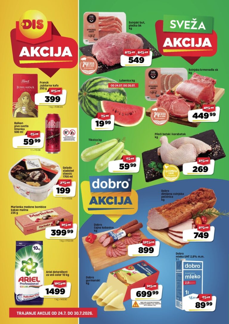 DIS katalog akcija strana 1 – važi od 24.7. do 30.7.2026.
