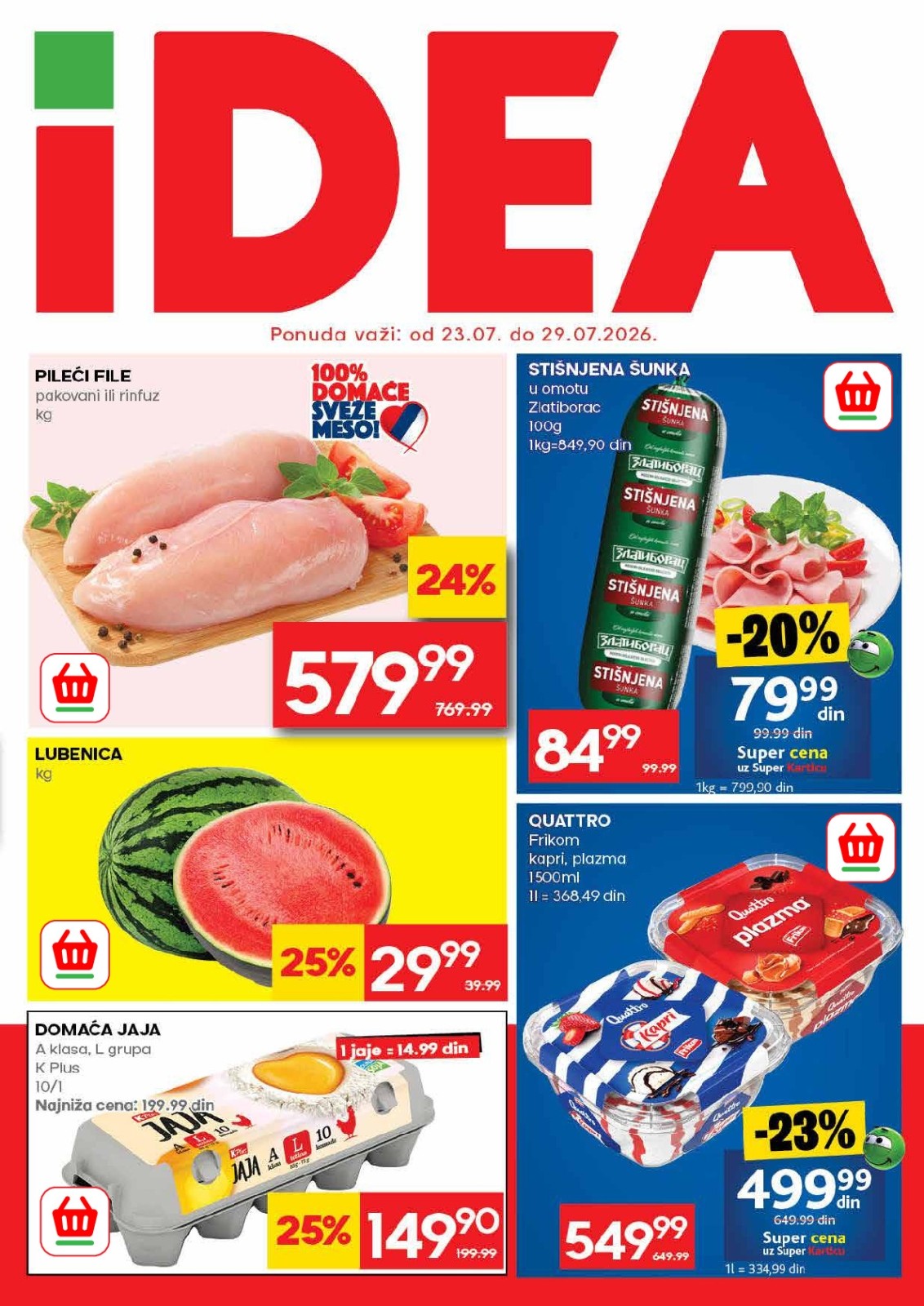 Idea katalog akcija strana 1 – važi od 23.7. do 29.7.2026.