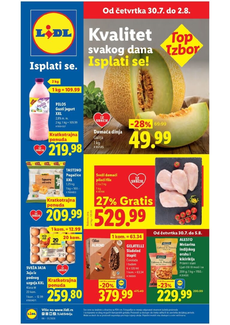 Lidl katalog akcija strana 1 – važi od 30.7. do 5.8.2026.