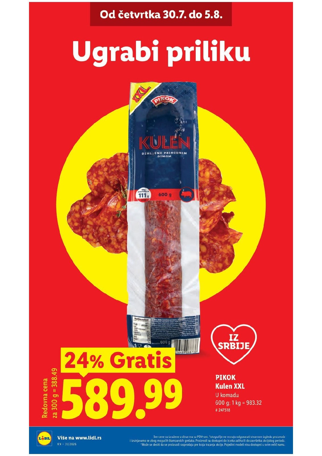 Lidl katalog akcija strana 4 – važi od 30.7. do 5.8.2026.