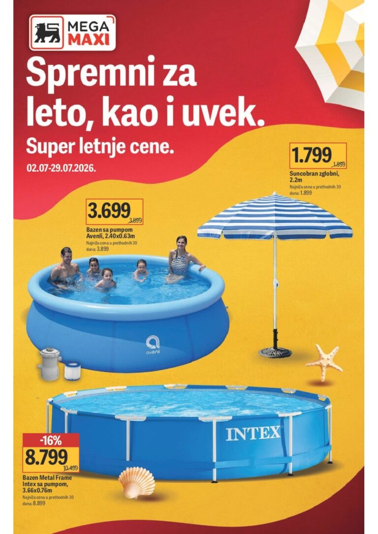 Mega Maxi katalog akcija strana 1 – važi od 2.7. do 29.7.2026.