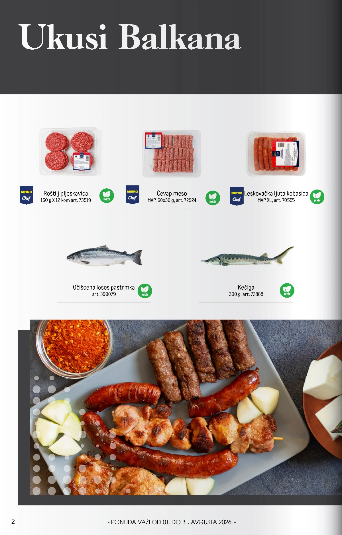 Metro katalog akcija strana 2 – važi od 1.8. do 31.8.2026.
