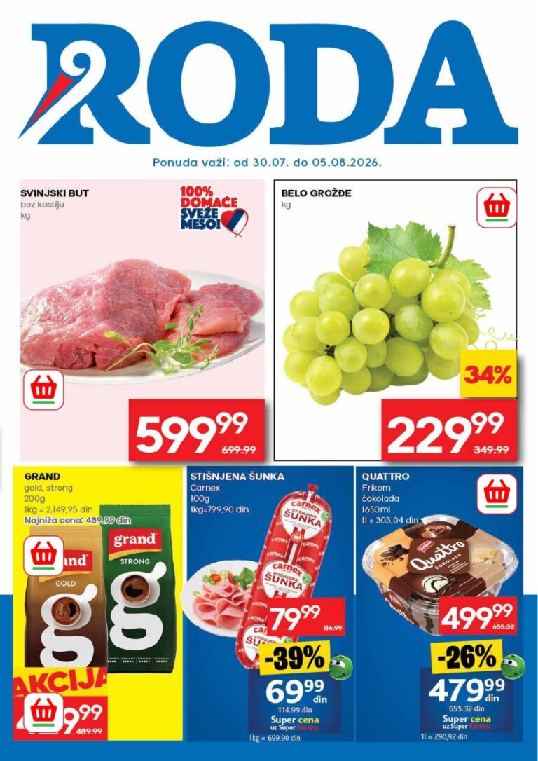 Roda katalog akcija strana 1 – važi od 30.7. do 5.8.2026.
