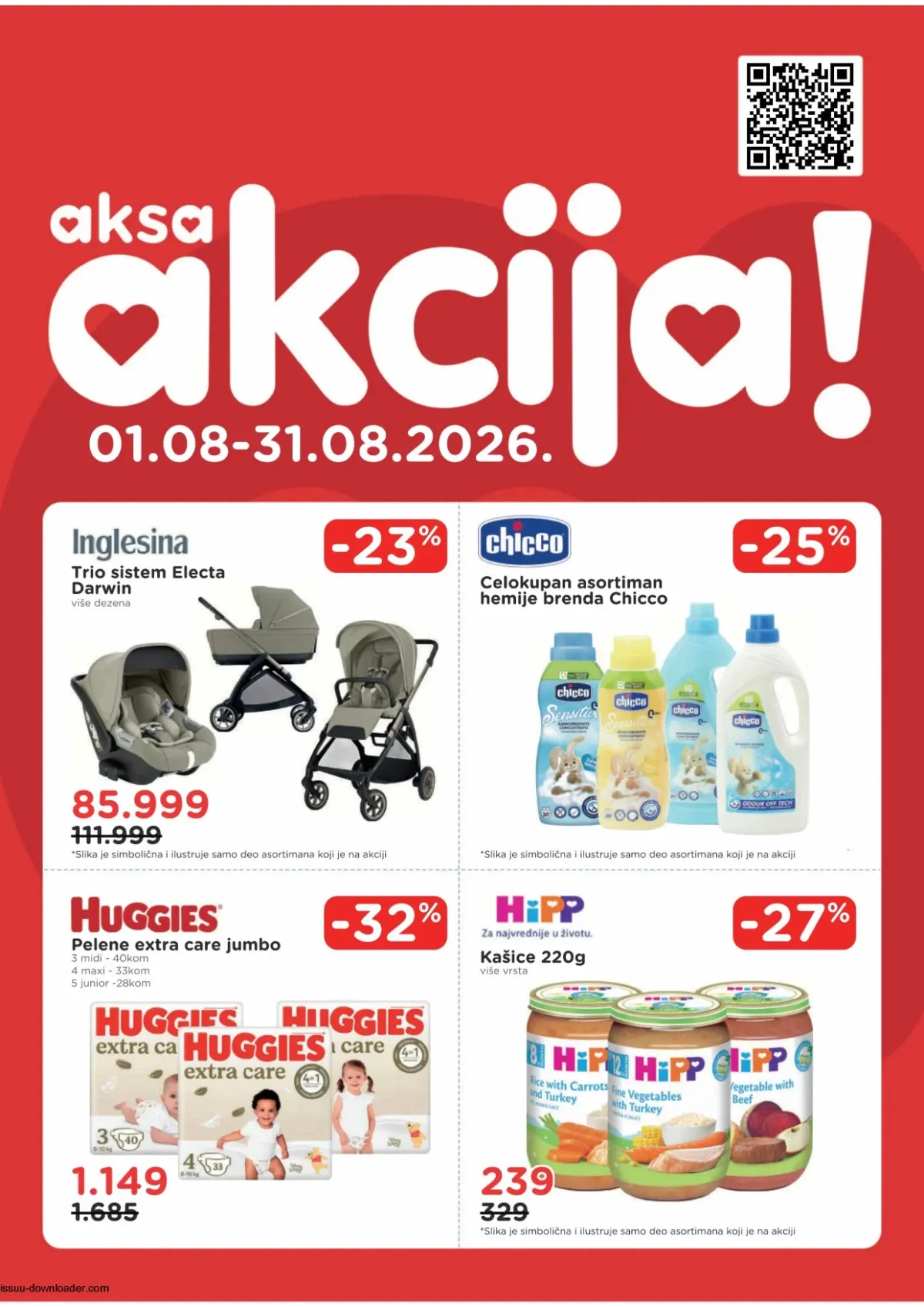 Aksa katalog akcija strana 1 – važi od 1.8. do 31.8.2026.