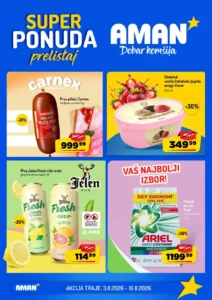Aman katalog akcija strana 1 – važi od 20.8. do 2.8.2026.