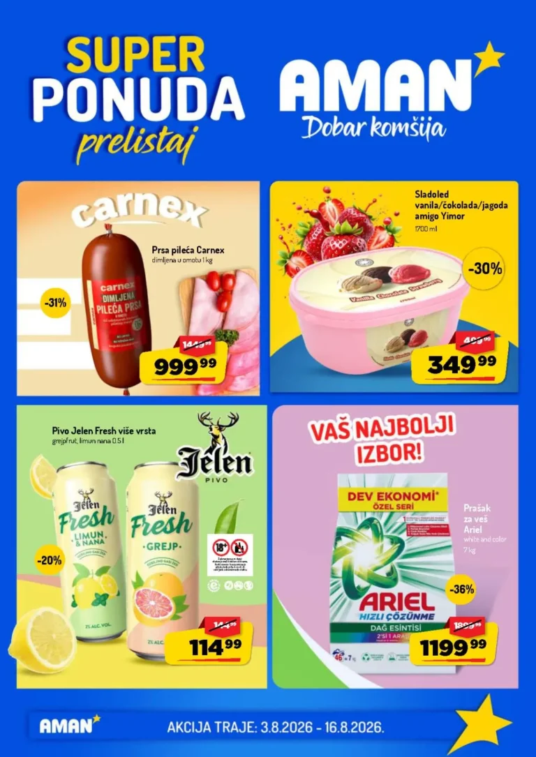 Aman katalog akcija strana 1 – važi od 20.8. do 2.8.2026.