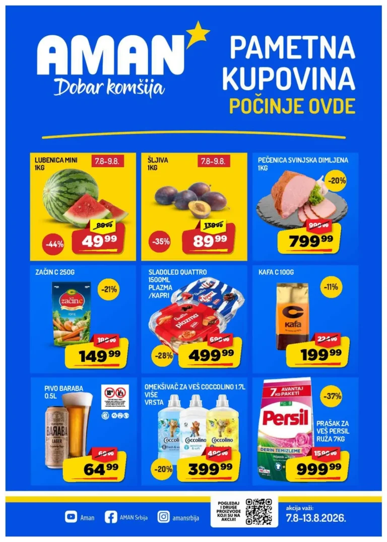 Aman katalog akcija strana 1 – važi od 7.8. do 13.8.2026.