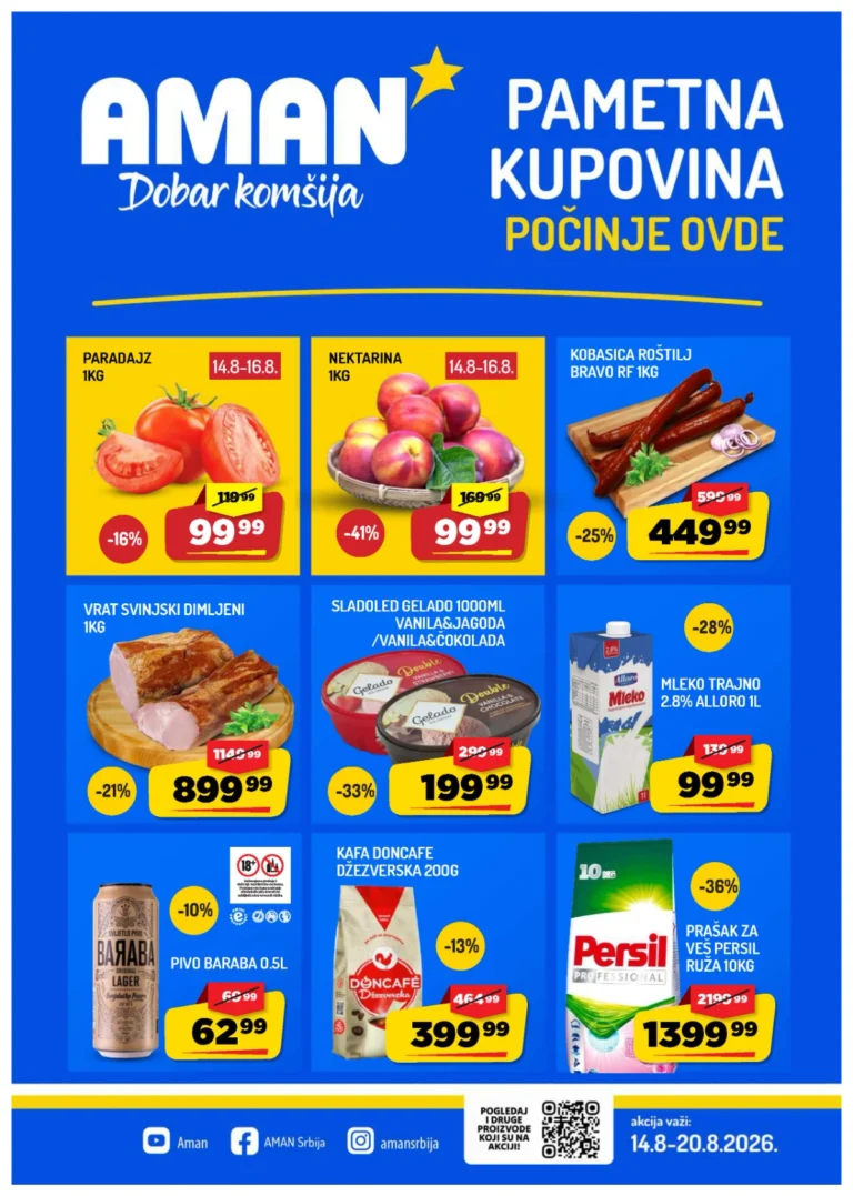 Aman katalog akcija strana 1 – važi od 14.8. do 20.8.2026.