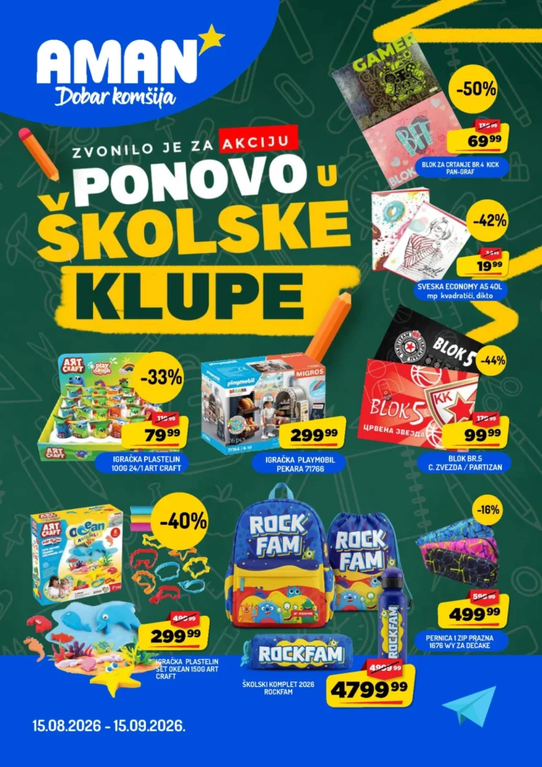 Aman katalog akcija strana 1 – važi od 15.8. do 15.9.2026.