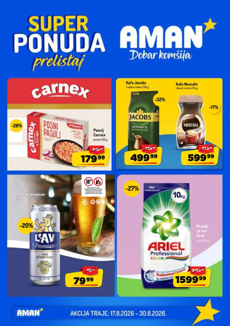 Aman katalog akcija strana 1 – važi od 17.8. do 30.8.2026.