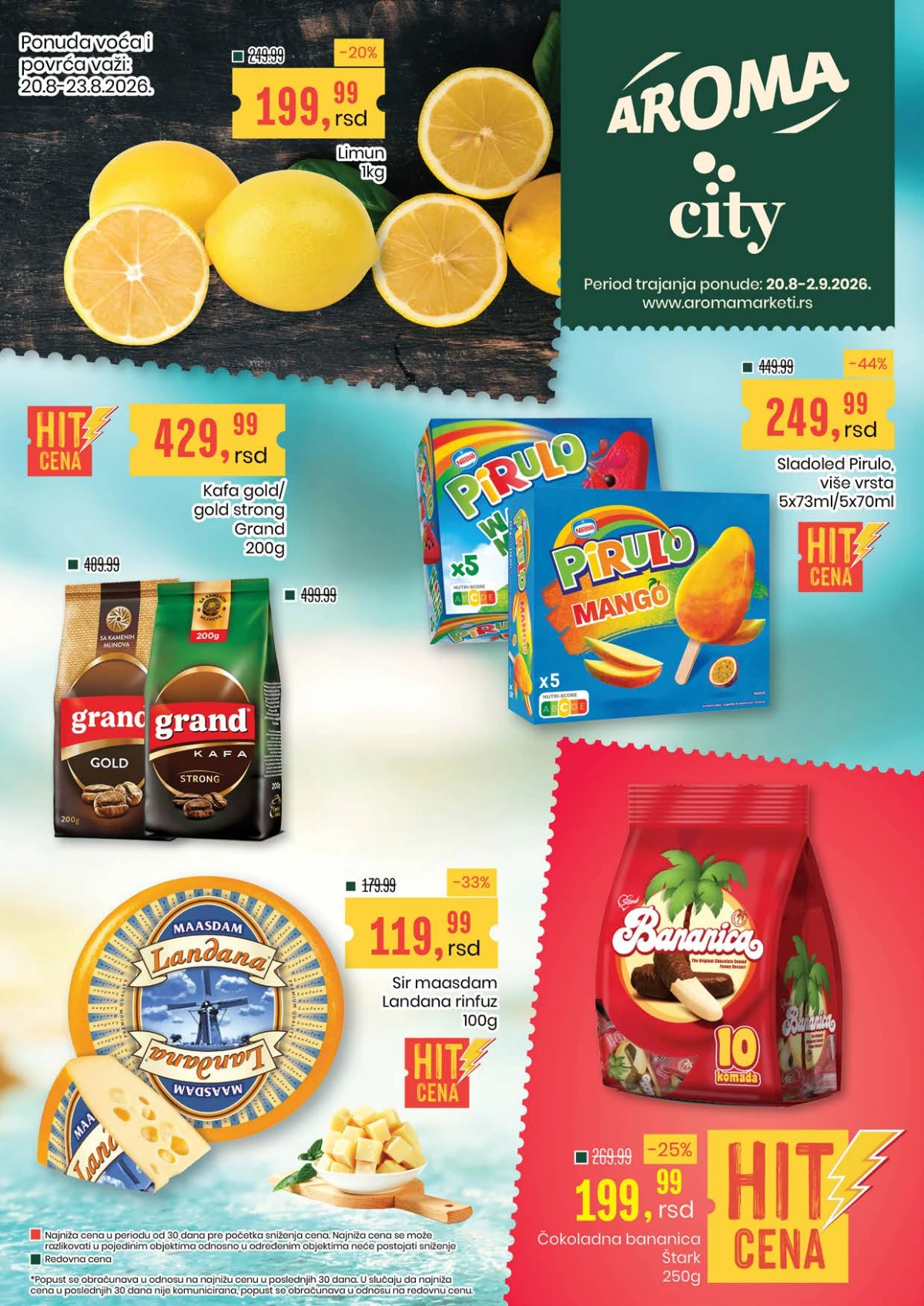 Aroma katalog akcija strana 1 – važi od 20.8. do 2.9.2026.