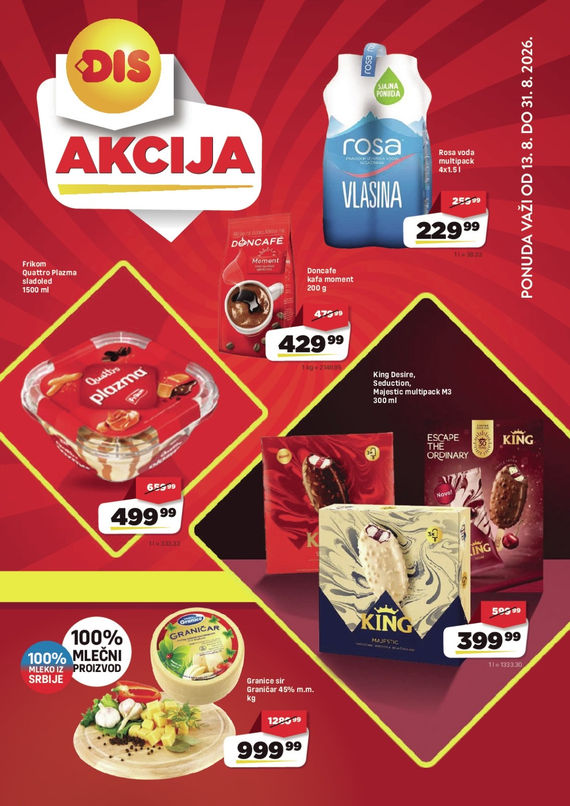 DIS katalog akcija strana 1 – važi od 13.8. do 31.8.2026.