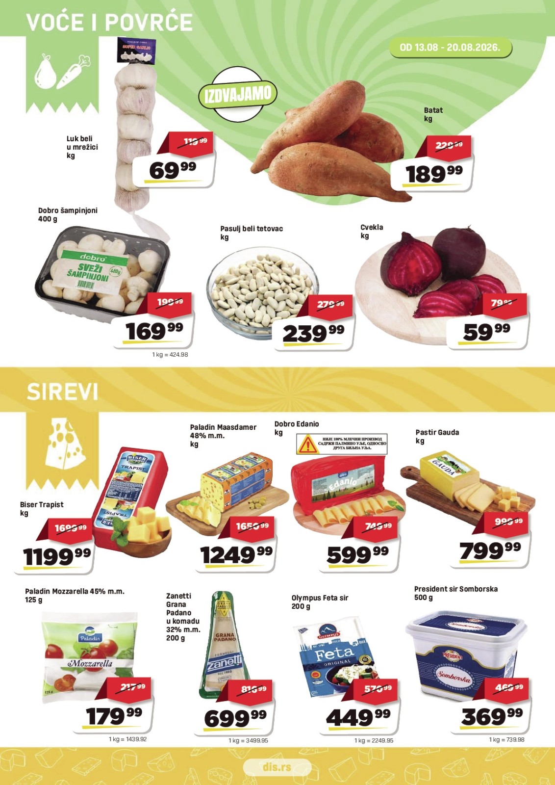 DIS katalog akcija strana 2 – važi od 13.8. do 31.8.2026.