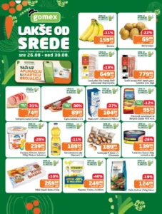 Gomex katalog akcija strana 1 – važi od 26.8. do 30.8.2026.