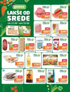 Gomex katalog akcija strana 1 – važi od 12.8. do 16.8.2026.