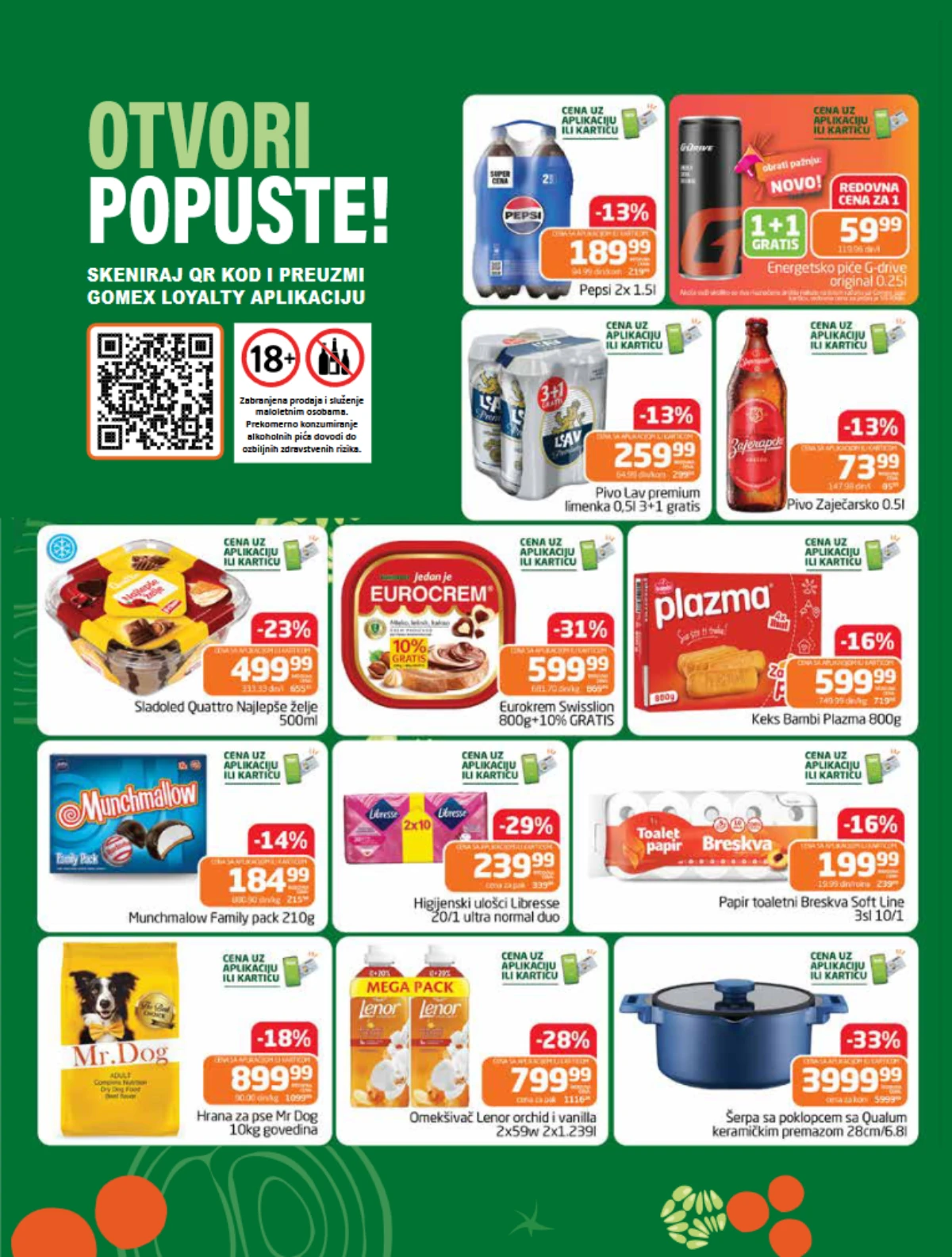 Gomex katalog akcija strana 2 – važi od 19.8. do 23.8.2026.