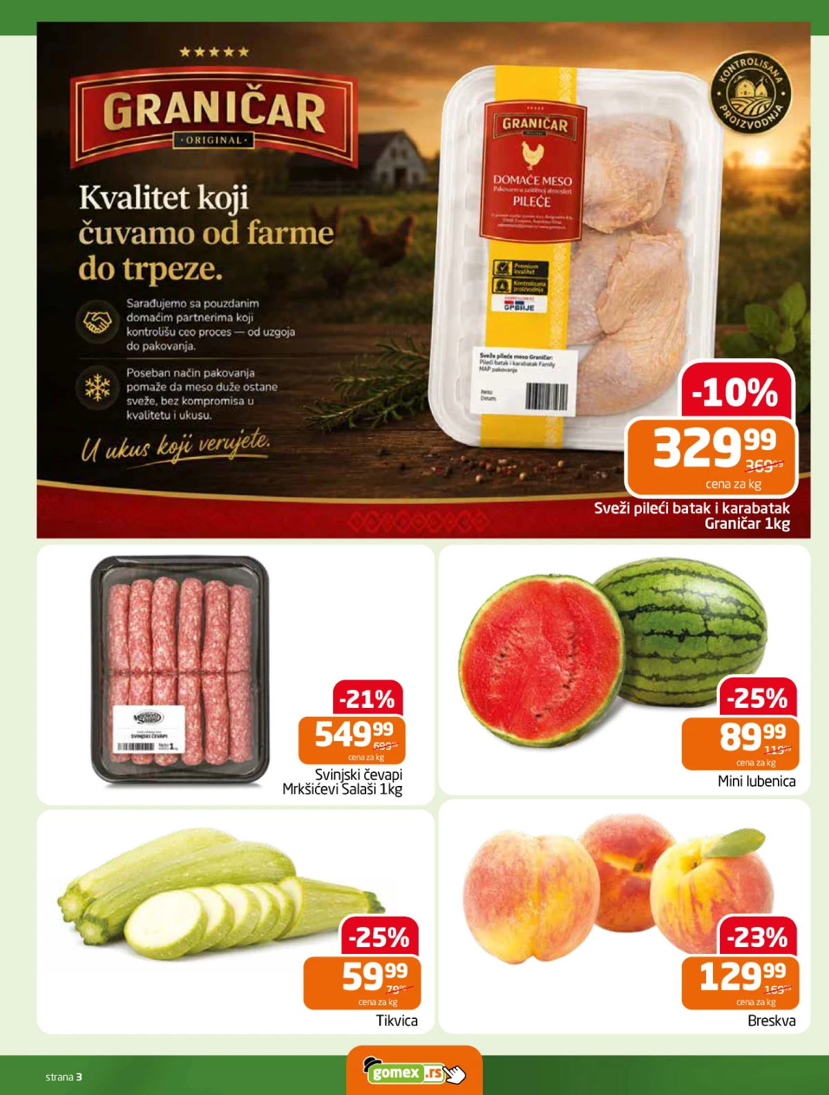 Gomex katalog akcija strana 3 – važi od 19.8. do 1.9.2026.