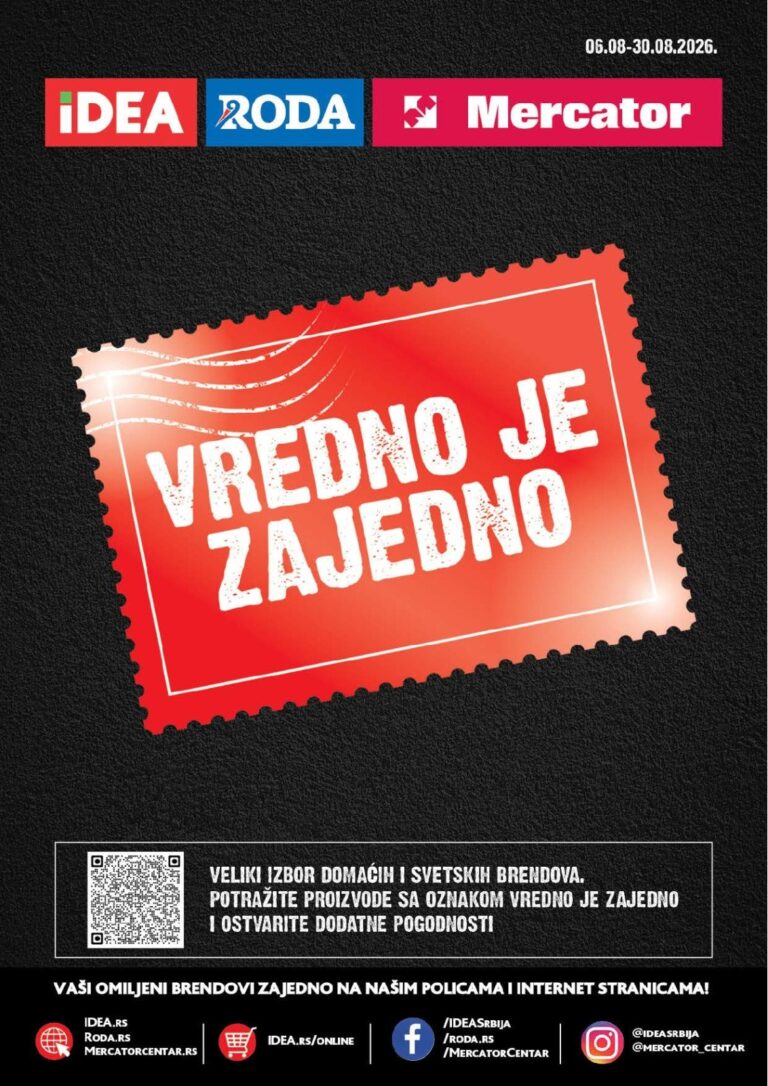 Idea katalog akcija strana 1 – važi od 6.8. do 30.8.2026.