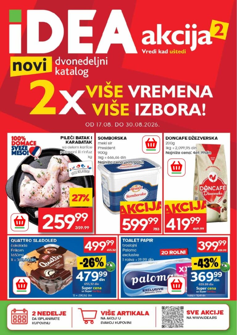 Idea katalog akcija strana 1 – važi od 17.8. do 30.8.2026.
