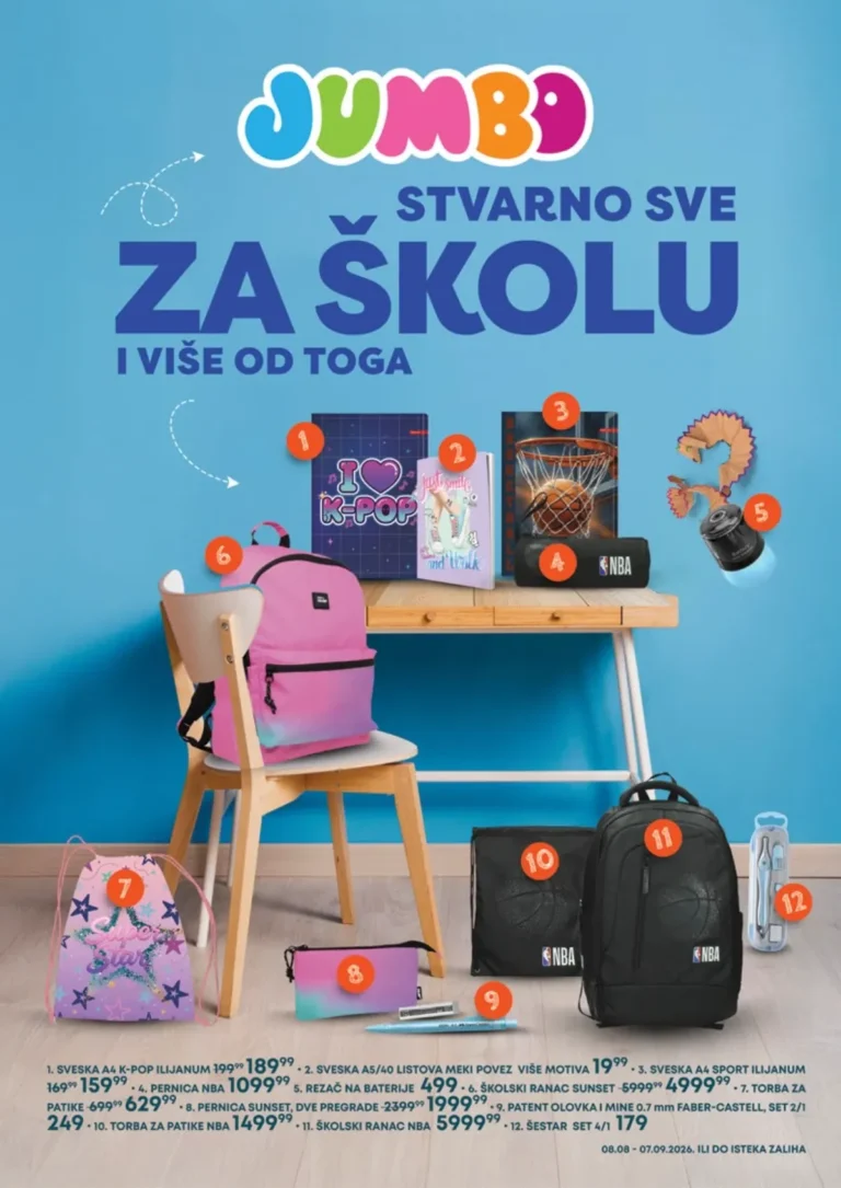 Jumbo katalog akcija strana 1 – važi od 8.8. do 7.9.2026.