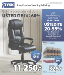 JYSK katalog akcija strana 1 – važi od 12.8. do 1.9.2026.