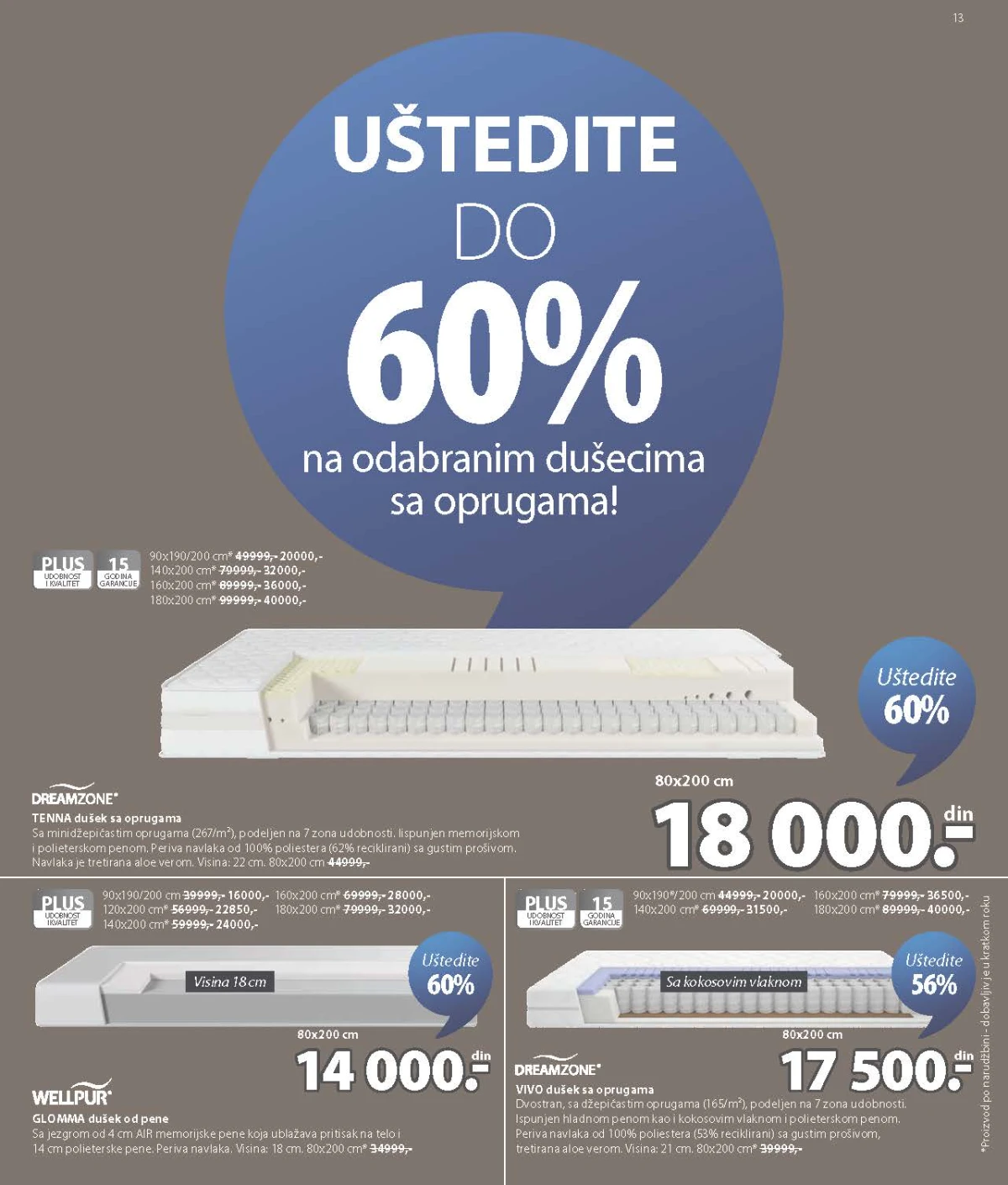 JYSK katalog akcija strana 13 – važi od 12.8. do 1.9.2026.