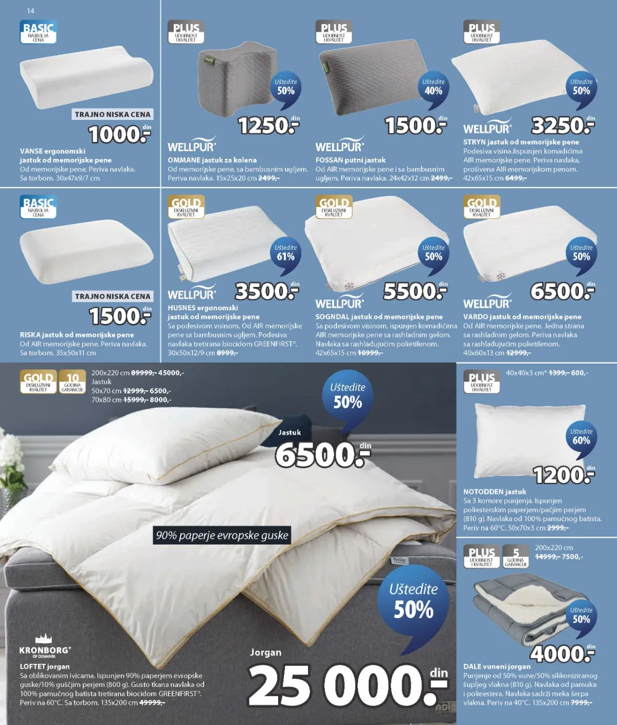 JYSK katalog akcija strana 14 – važi od 26.8. do 1.9.2026.