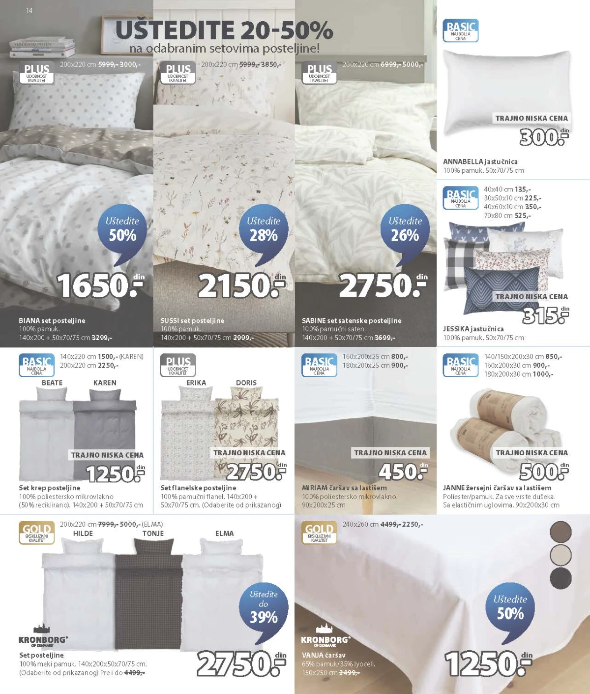JYSK katalog akcija strana 14 – važi od 12.8. do 1.9.2026.