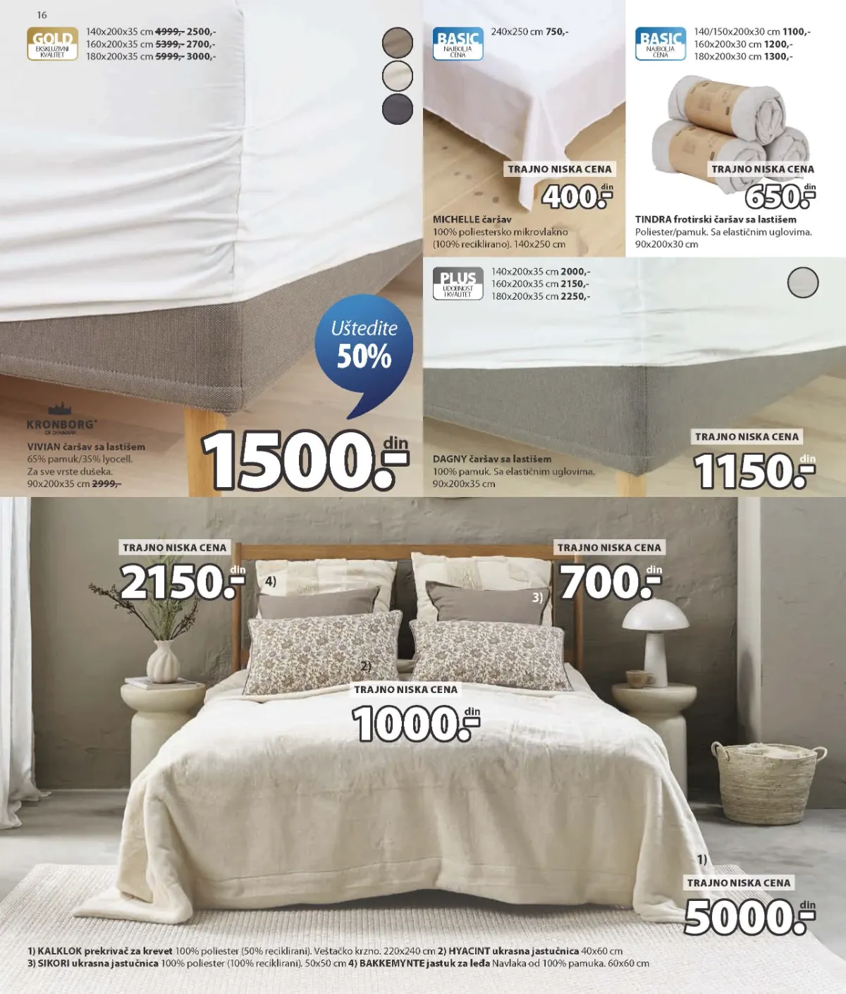JYSK katalog akcija strana 16 – važi od 26.8. do 1.9.2026.