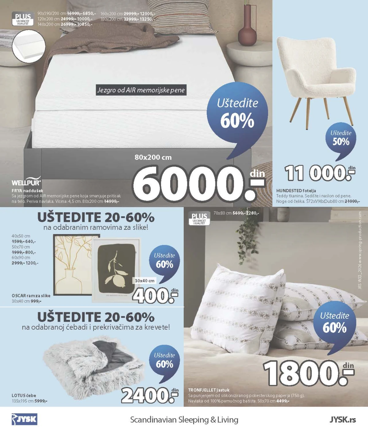 JYSK katalog akcija strana 16 – važi od 12.8. do 1.9.2026.