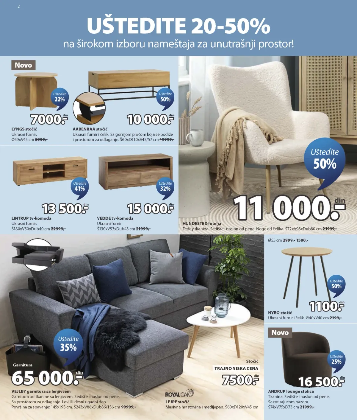 JYSK katalog akcija strana 2 – važi od 26.8. do 1.9.2026.