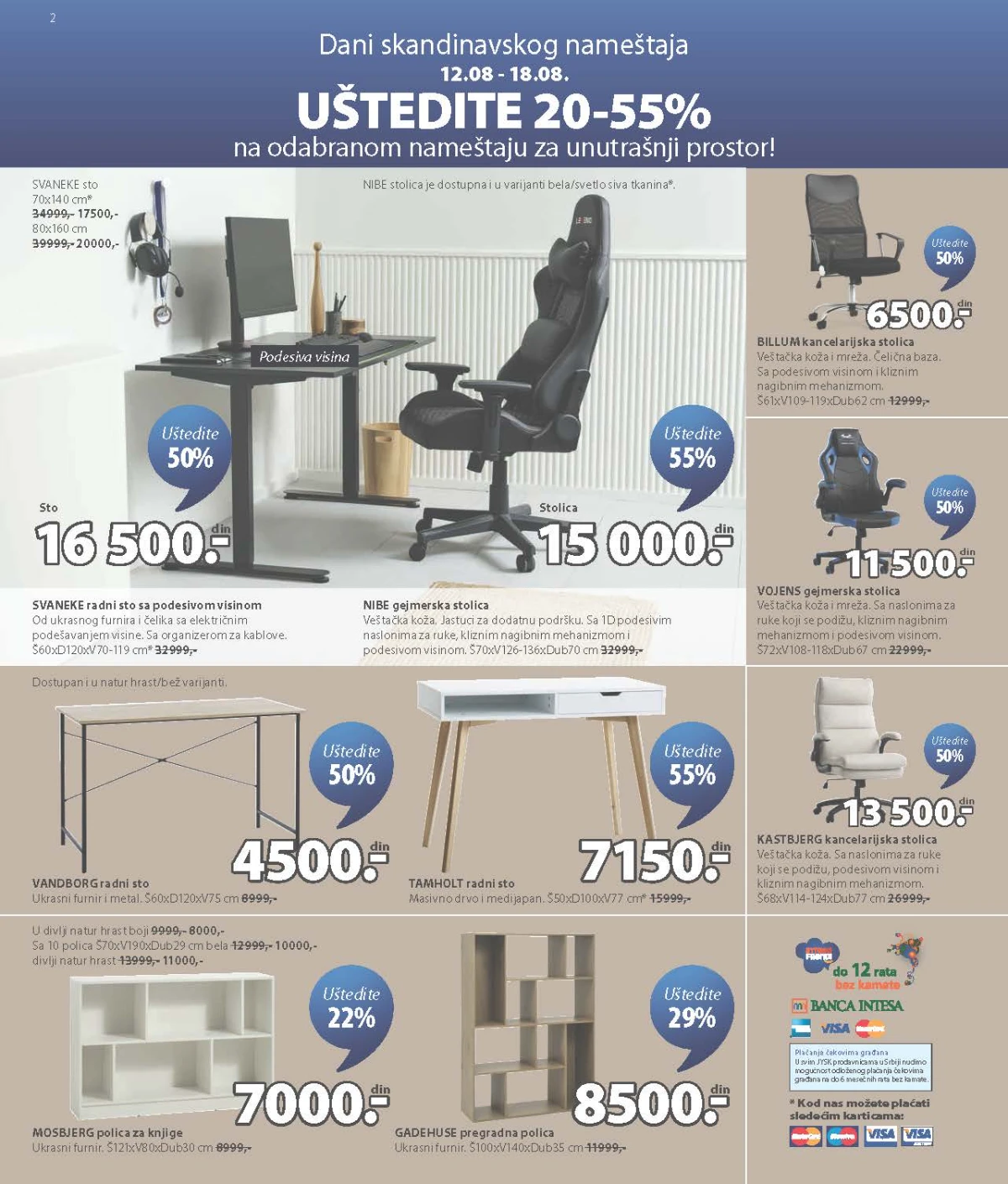 JYSK katalog akcija strana 2 – važi od 12.8. do 1.9.2026.