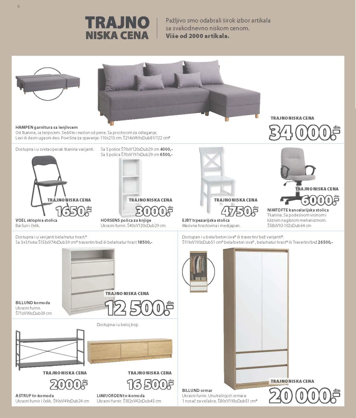 JYSK katalog akcija strana 6 – važi od 12.8. do 1.9.2026.