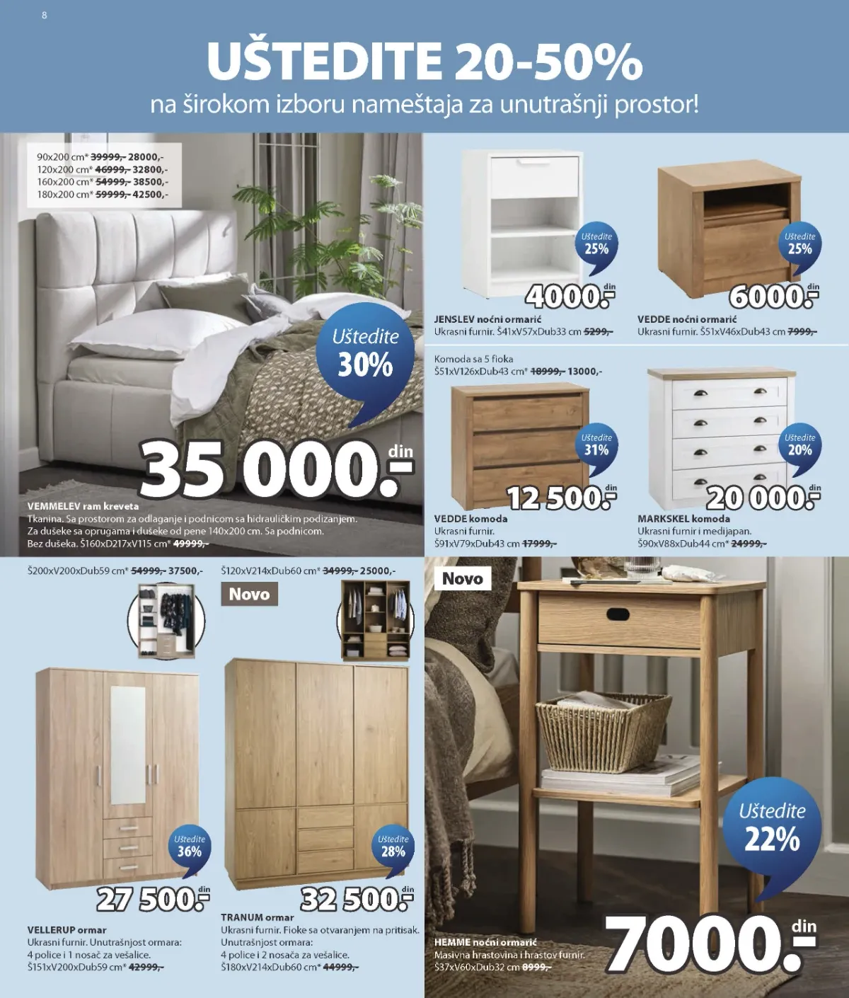JYSK katalog akcija strana 8 – važi od 26.8. do 1.9.2026.
