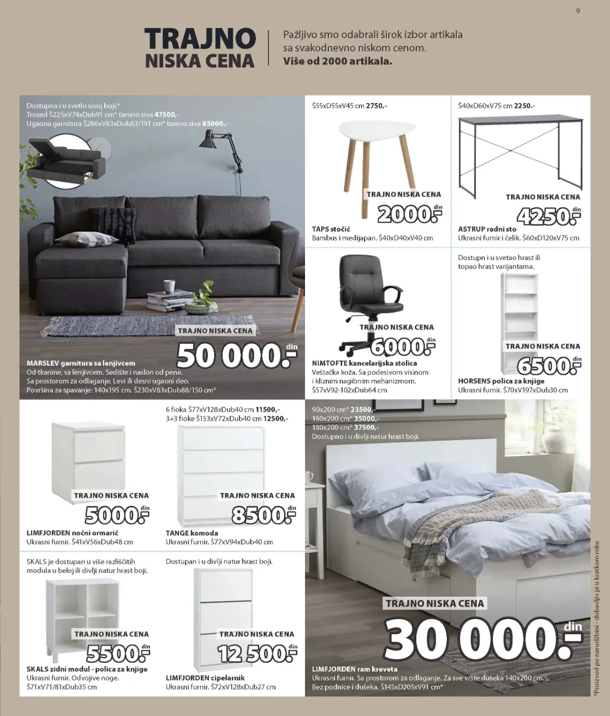 JYSK katalog akcija strana 9 – važi od 26.8. do 1.9.2026.