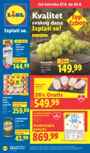 Lidl katalog akcija strana 1 – važi od 31.8. do 2.9.2026.