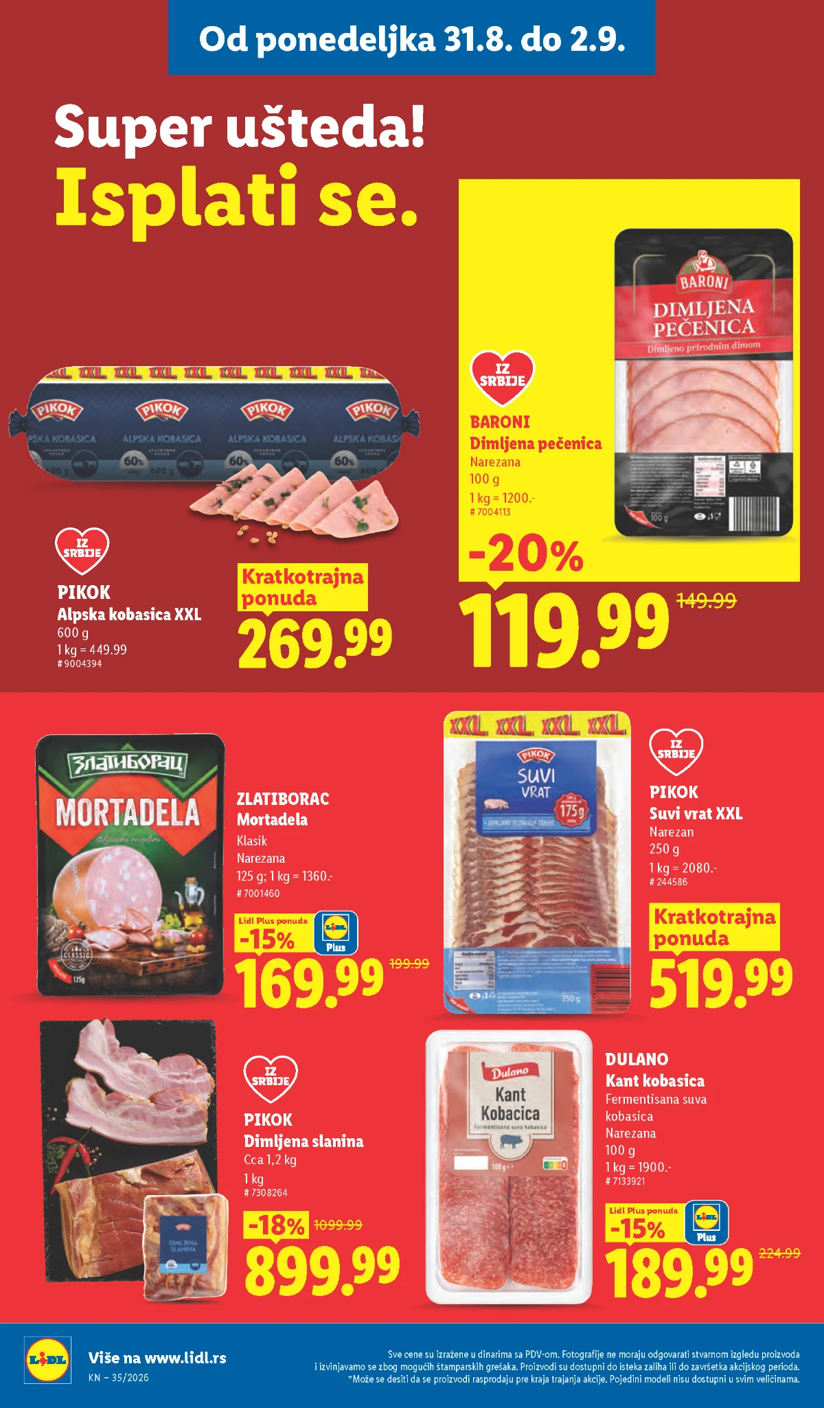 Lidl katalog akcija strana 98 – važi od 31.8. do 2.9.2026.
