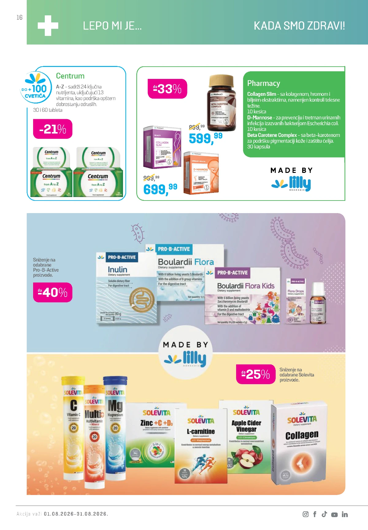Lilly katalog akcija strana 16 – važi od 1.8. do 31.8.2026.