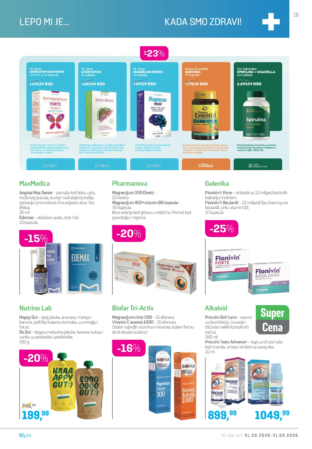 Lilly katalog akcija strana 19 – važi od 1.8. do 31.8.2026.