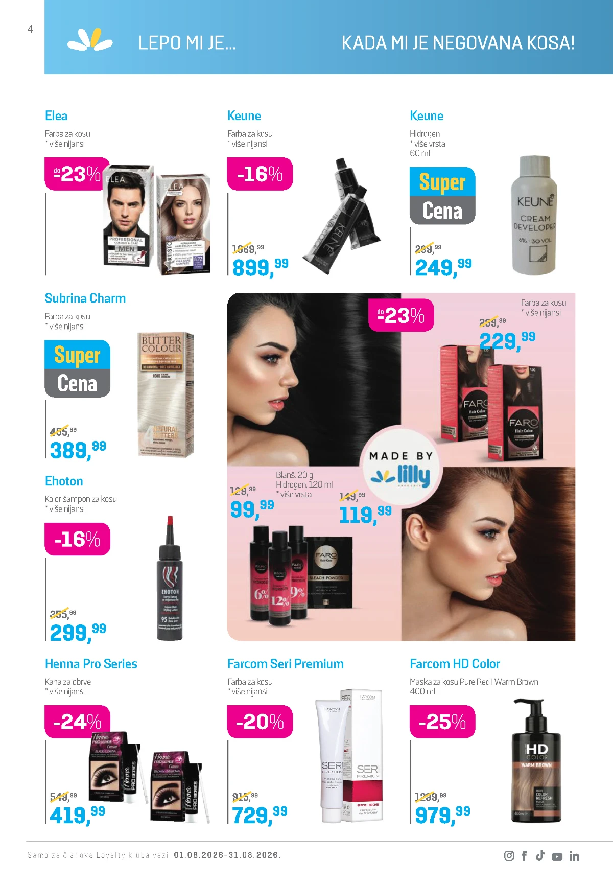 Lilly katalog akcija strana 4 – važi od 1.8. do 31.8.2026.