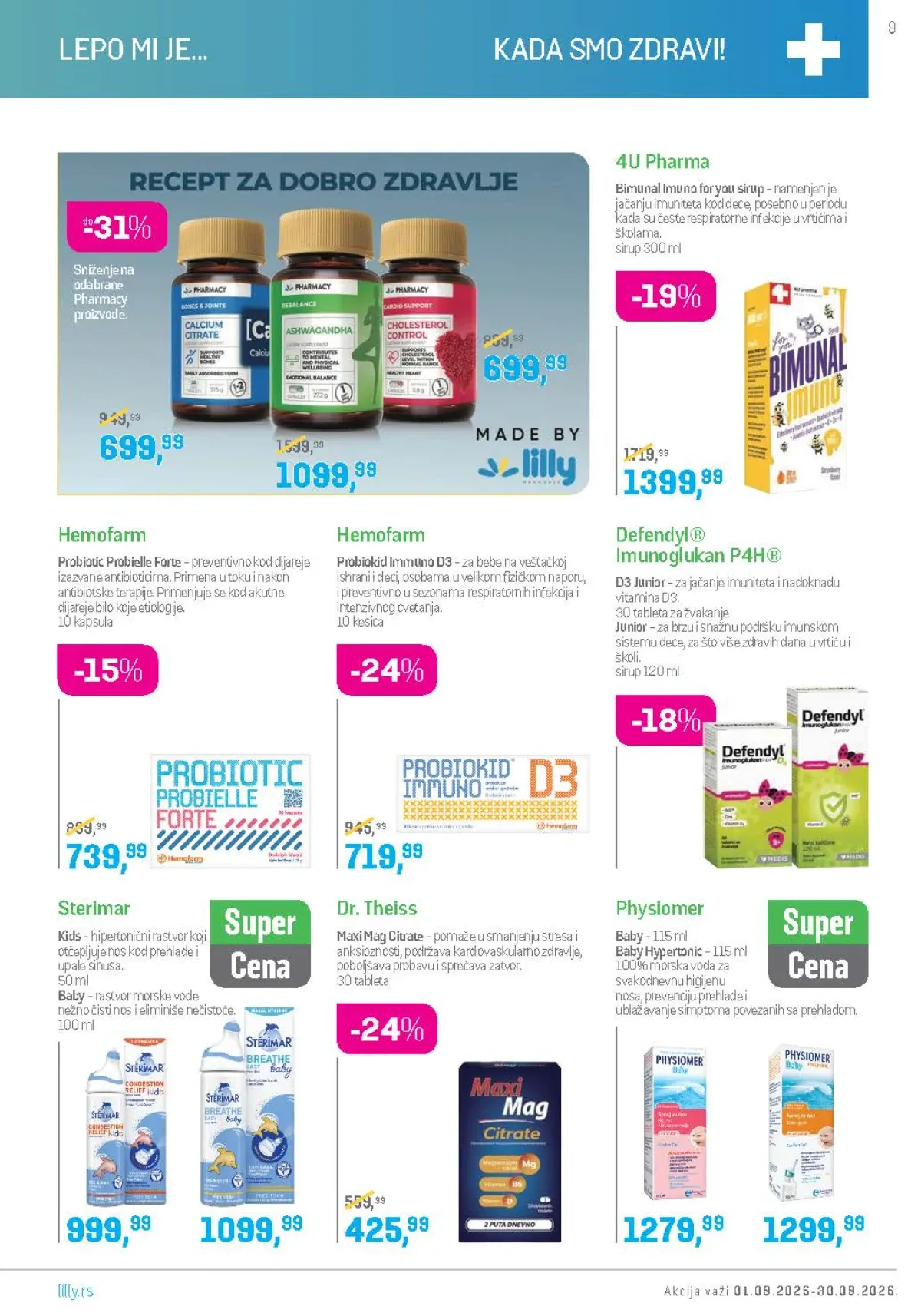 Lilly katalog akcija strana 9 – važi od 1.9. do 30.9.2026.