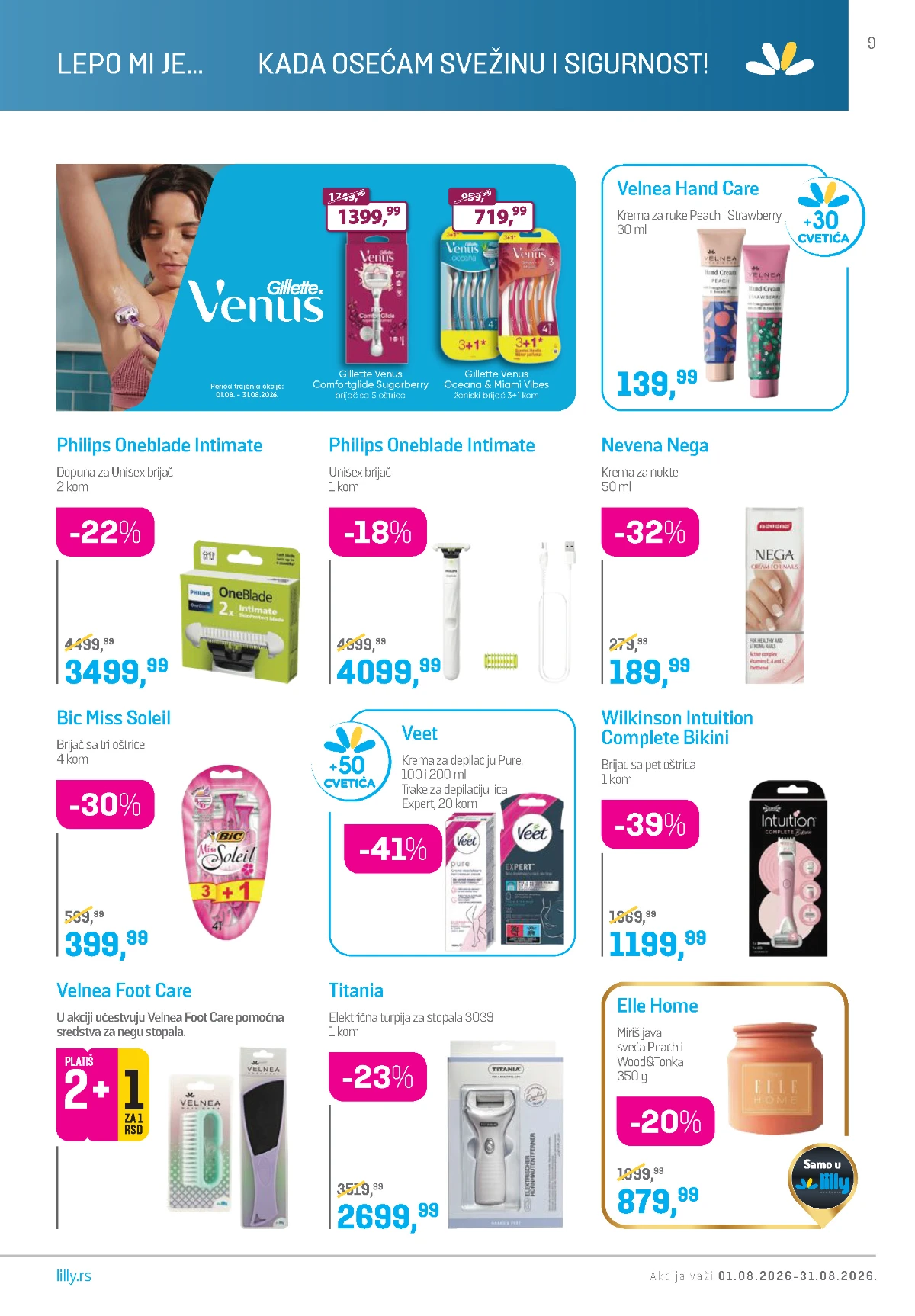 Lilly katalog akcija strana 9 – važi od 1.8. do 31.8.2026.