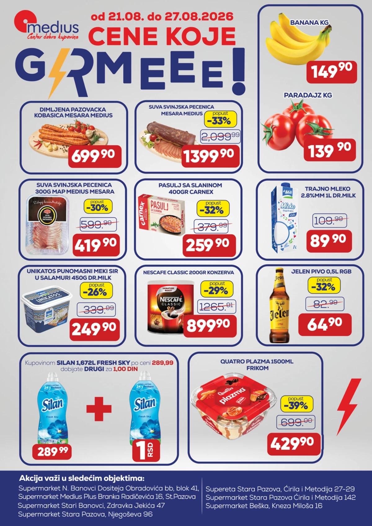 Medius katalog akcija strana 1 – važi od 21.8. do 27.8.2026.