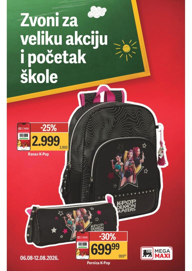 Mega Maxi katalog akcija strana 1 – važi od 6.8. do 30.9.2026.