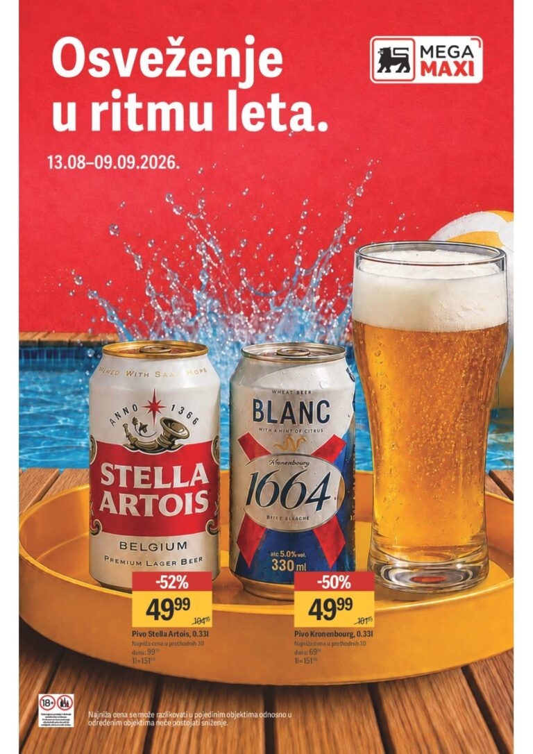 Mega Maxi katalog akcija strana 1 – važi od 13.8. do 9.9.2026.