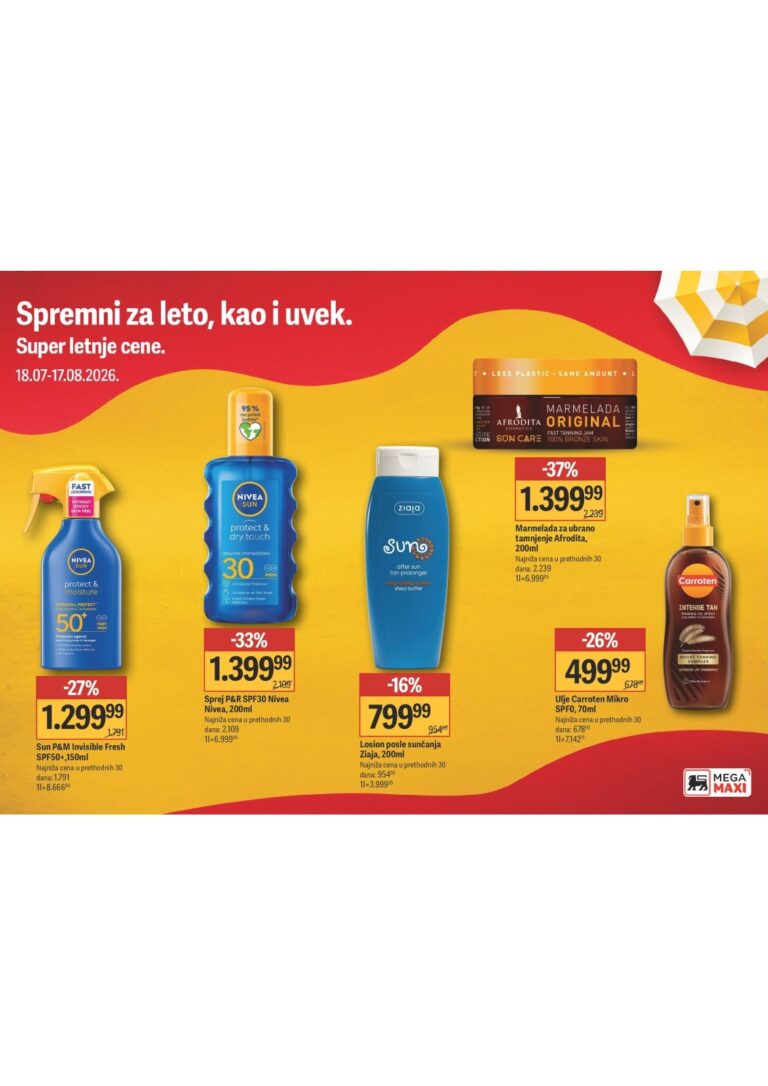 Mega Maxi katalog akcija strana 1 – važi od 18.7. do 17.8.2026.