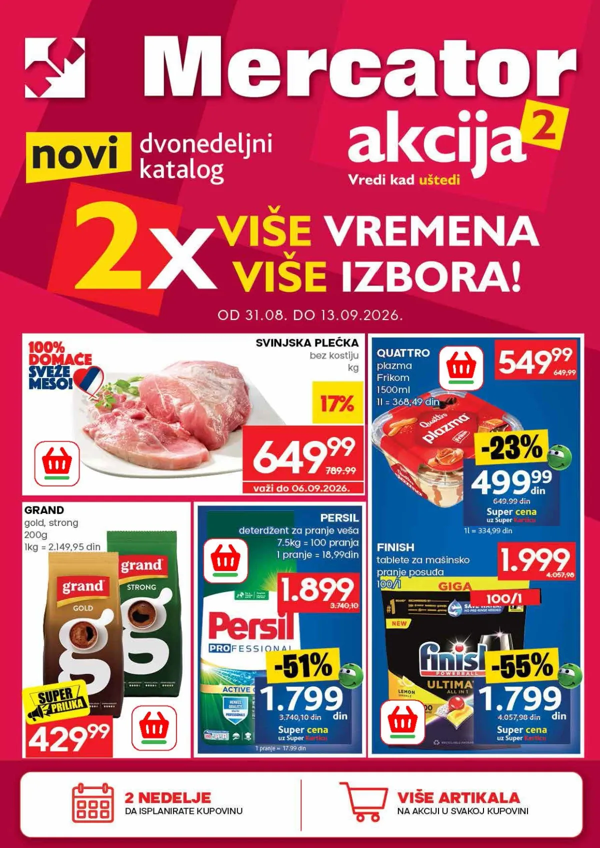 Mercator katalog akcija strana 1 – važi od 31.8. do 13.9.2026.