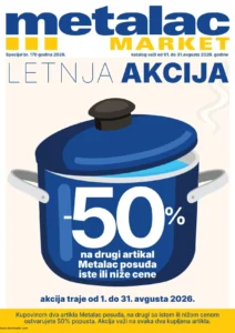 Metalac katalog akcija strana 1 – važi od 1.8. do 31.8.2026.