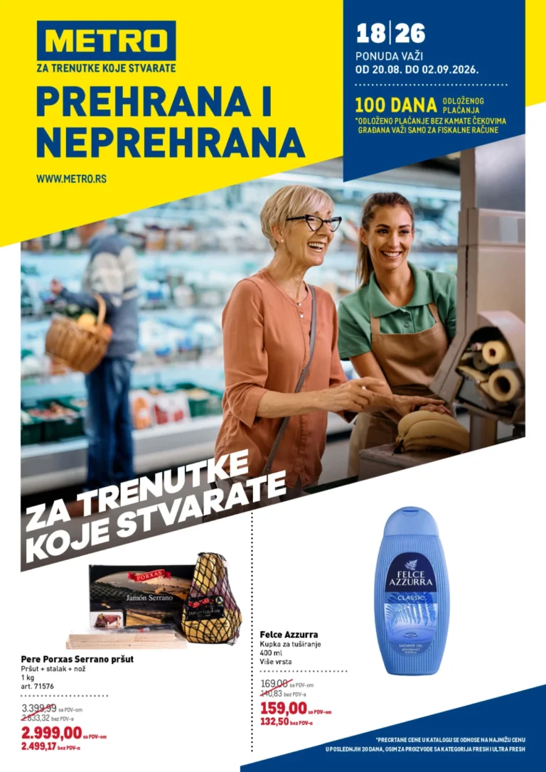 Metro katalog akcija strana 1 – važi od 20.8. do 2.9.2026.