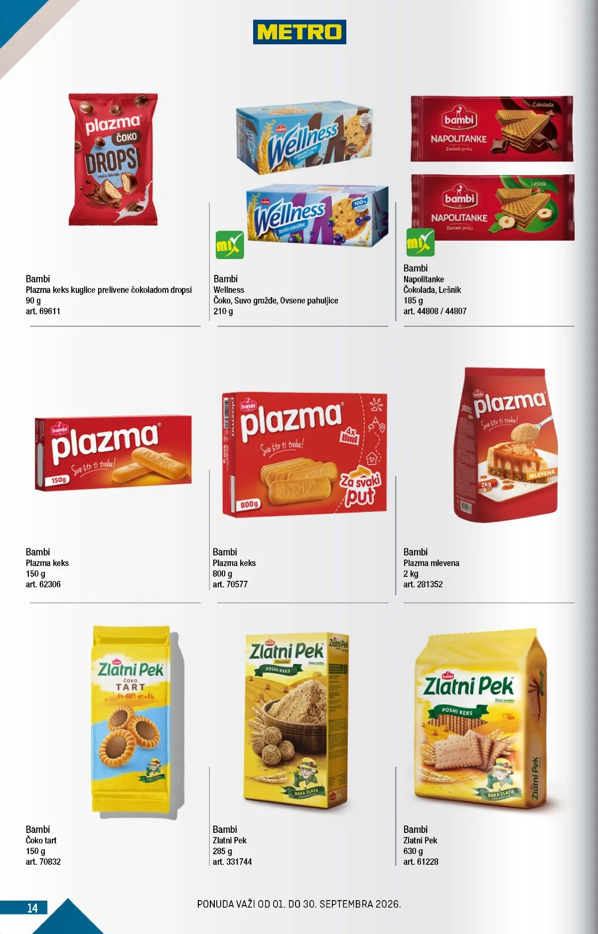 Metro katalog akcija strana 14 – važi od 1.9. do 30.9.2026.